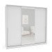 Guarda-Roupa Casal Porto 3 Portas 4 Gavetas com Espelho Branco - Politorno