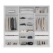 Guarda-Roupa Casal Porto 3 Portas 4 Gavetas com Espelho Branco/Verde - Politorno
