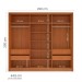 Guarda-Roupa Casal Porto 3 Portas 4 Gavetas com Espelho Freijó/Creme - Politorno