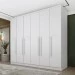Guarda-Roupa Casal Filadélfia 6 Portas 4 Gavetas Neve - Pnr Móveis