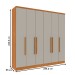 Guarda-Roupa Casal Filadélfia 6 Portas 4 Gavetas Cinamomo/Off White - Pnr Móveis