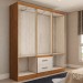 Guarda-Roupa Solteiro Belmont 6 Portas 2 Gavetas Off White/Nogueira - Panorama Móveis