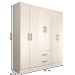 Guarda-Roupa Solteiro Belmont 6 Portas 2 Gavetas Branco - Panorama Móveis