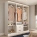 Guarda-Roupa Solteiro Belmont 6 Portas 2 Gavetas Branco - Panorama Móveis