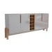 Balcão Buffet Canela 4 Portas com Adega Off White/Cedro - Panorama Móveis