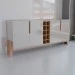 Balcão Buffet Canela 4 Portas com Adega Off White/Cedro - Panorama Móveis