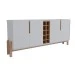 Balcão Buffet Canela 4 Portas com Adega Branco/Cedro - Panorama Móveis