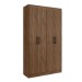 Guarda-Roupa Solteiro 4 Portas Lyon 8 Prateleiras Castanho - Pnr Móveis