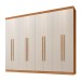 Guarda-Roupa Casal Taurus 8 Portas 4 Gavetas Cinamomo/Off White - Pnr Móveis