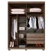 Guarda-Roupa Solteiro Lille 4 Portas 3 Gavetas Imbuia/Off White - Pnr Móveis