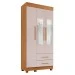 Guarda-Roupa Solteiro Orleans 3 Portas 2 Gavetas com Espelho Cinamomo/Off White - Pnr Móveis