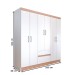 Guarda-Roupa Casal Las Vegas 6 Portas 2 Gavetas Branco/Camarim - Panorama Móveis