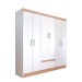 Guarda-Roupa Casal Las Vegas 6 Portas 2 Gavetas Branco/Camarim - Panorama Móveis