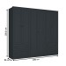 Guarda-Roupa Casal Fort 6 Portas 4 Gavetas 100% Mdf Grafite - Manbel