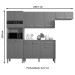 Cozinha Compacta Versalhes 12 Portas 1 Gaveta com Vidro Freijo/Soft - Kits Paraná