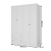 Guarda-Roupa Casal Fort 4 Portas 2 Gavetas 100% Mdf Branco - Manbel