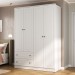 Guarda-Roupa Casal Fort 4 Portas 2 Gavetas 100% Mdf Branco - Manbel