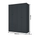 Guarda-Roupa Casal Fort 4 Portas 2 Gavetas 100% Mdf Grafite - Manbel