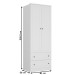 Guarda-Roupa Solteiro Fort 2 Portas 2 Gavetas 100% Mdf Branco - Manbel