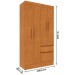 Guarda-Roupa Solteiro Oregon 4 Portas 2 Gavetas Cinamomo - Tcil Móveis