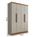 Guarda-Roupa Solteiro Arcadia 4 Portas 2 Gavetas Lunar Nogueira - Panorama Móveis