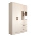 Guarda-Roupa Solteiro São Francisco 4 Portas 2 Gavetas com Espelho Branco Flex - Panorama Móveis