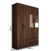 Guarda-Roupa Solteiro São Francisco 4 Portas 2 Gavetas com Espelho Castanho - Panorama Móveis Móveis