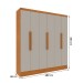 Guarda-Roupa Casal Finlândia 6 Portas 4 Gavetas Cinamomo/Off White - Pnr Móveis