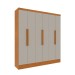Guarda-Roupa Casal Finlândia 6 Portas 4 Gavetas Cinamomo/Off White - Pnr Móveis