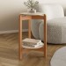 Mesa de Canto Lizz Off White/Cedro- Casa D