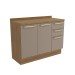 Balcão de Cozinha 120 Cm Isabel 2 Portas 3 Gavetas Nogueira/Fendi - Kappesberg