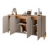 Balcão Buffet Memphis 4 Portas Off White/Cedro - Casa D