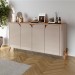 Balcão Buffet Memphis 4 Portas Off White/Cedro - Casa D