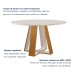 Mesa de Jantar 4 Lugares Tóquio com Vidro Castanho/Cinamomo/Suede Capuccino 17011 - Lj Móveis