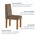 Mesa de Jantar 4 Lugares Tóquio com Vidro Castanho/Cinamomo/Suede Capuccino 17011 - Lj Móveis