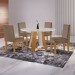 Mesa de Jantar 4 Lugares Tóquio com Vidro Castanho/Cinamomo/Suede Capuccino 17011 - Lj Móveis