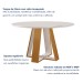 Mesa de Jantar 4 Lugares Tóquio com Vidro Castanho/Cinamomo/Suede Creme 17011 - Lj Móveis