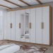 Guarda-Roupa Casal Aurora Radiante 8 Portas 4 Gavetas com Espelho Marrocos/Off White - Panorama Móveis