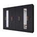 Guarda-Roupa Casal Aurora 8 Portas 4 Gavetas com Espelho Nero - Panorama Móveis