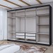 Guarda-Roupa Casal Aurora 8 Portas 4 Gavetas com Espelho Nero - Panorama Móveis