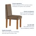 Mesa de Jantar 4 Lugares Tóquio com Vidro Castanho/Cinamomo/Suede Capuccino - Lj Móveis