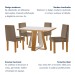Mesa de Jantar 4 Lugares Tóquio com Vidro Castanho/Cinamomo/Suede Capuccino - Lj Móveis