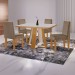 Mesa de Jantar 4 Lugares Tóquio com Vidro Castanho/Cinamomo/Suede Capuccino - Lj Móveis