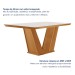 Mesa de Jantar 6 Lugares França com Vidro Castanho/Cinamomo/Suede Capuccino - Lj Móveis