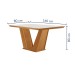 Mesa de Jantar 6 Lugares França com Vidro Castanho/Cinamomo/Suede Capuccino - Lj Móveis