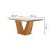 Mesa de Jantar 6 Lugares França com Vidro Castanho/Cinamomo/Suede Creme - Lj Móveis