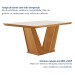 Mesa de Jantar 6 Lugares França com Vidro Castanho/Cinamomo/Suede Creme - Lj Móveis