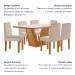 Mesa de Jantar 6 Lugares França com Vidro Castanho/Cinamomo/Suede Creme - Lj Móveis