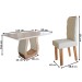 Mesa de Jantar 4 Lugares Belvedere com Vidro Mel/Off White/Veludo Pastel - Panorama Móveis