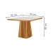Mesa de Jantar 4 Lugares Austrália com Vidro Castanho/Cinamomo/Suede Capuccino 17016 - Lj Móveis